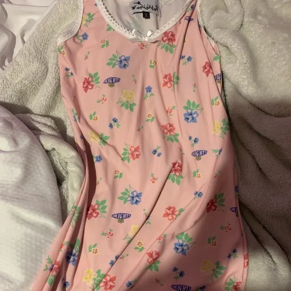 Omighty Pink Flower Power Tank Dress - Picture 4 of 5